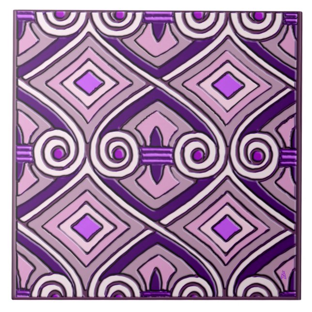 Art Deco Does Persia #9 (Ceramic Tile) Tile (Front)