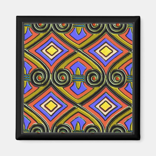 Art Deco Does Persia (Bright Multi-Colour) Magnet (Front)
