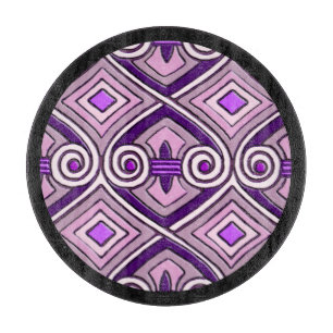 Art Deco Does Persia (Bright Purples) Charcuterie Cutting Board