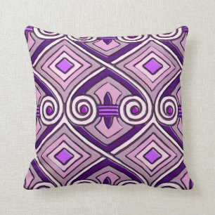 Art Deco Does Persia (Bright Purples) Cushion