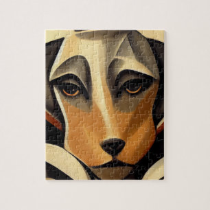 Art Deco Dog Face  Jigsaw Puzzle