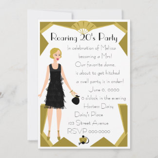 Art Deco Doll Invitation