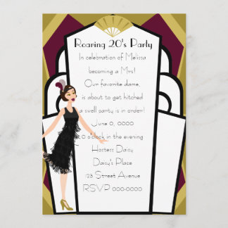 Art Deco Doll Invitation