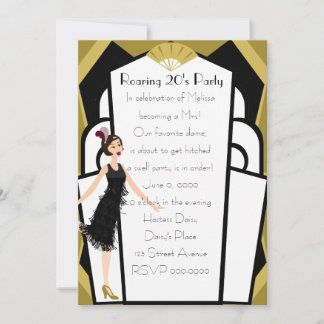 Art Deco Doll Invitation