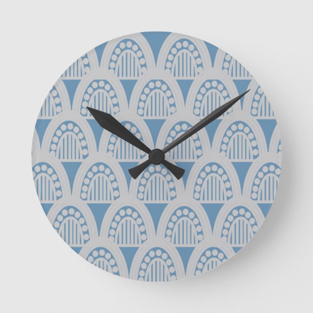 Art Deco Domes Round Clock (Front)