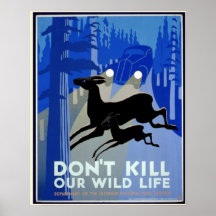 Art Deco, Don't Kill Our Wildlife Vintage