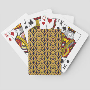 Art Deco Dragon Scales - Blue and Gold Scales Playing Cards