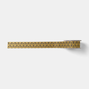 Art Deco Dragon Scales - Blue and Gold Scales Satin Ribbon