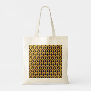 Art Deco Dragon Scales - Blue and Gold Scales Tote Bag