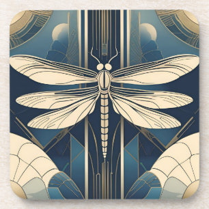 Art Deco Dragonfly Coaster Set