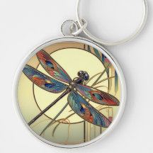 Art Deco Dragonfly Keychain