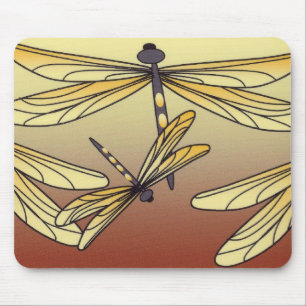 Art Deco dragonfly mouse pad