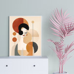 Art Deco Dreams: Modern Retro Chic Poster<br><div class="desc">Step into a world of vintage allure with this captivating poster. Featuring a vintage illustration of a woman in an abstract style, it evokes the charm of the 1940s with earthy tones and geometric aesthetics. The blend of classical balance, circular shapes, and muted tones creates a timeless piece that exudes...</div>