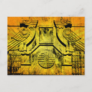 Art Deco Eagle Stone Sculpture Postcard