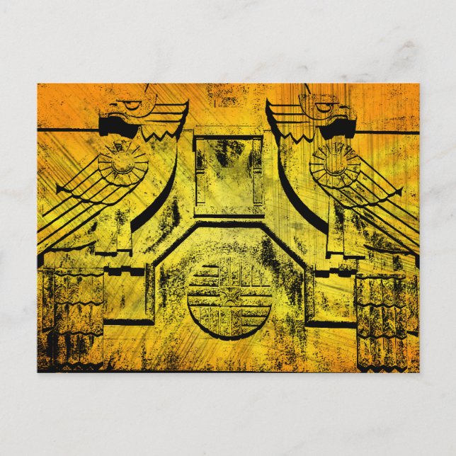 Art Deco Eagle Stone Sculpture Postcard (Front)