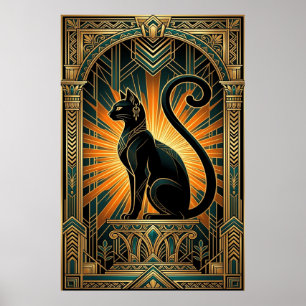 Art Deco Egyptian Revival Bastet Wall Art