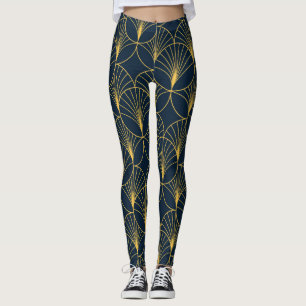 Art Deco Elegance: Fan Motifs Leggings