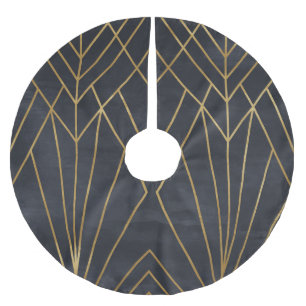 Art Deco Elegance: Geometric Glamour Brushed Polyester Tree Skirt