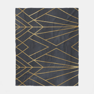 Art Deco Elegance: Geometric Glamour Fleece Blanket