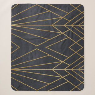 Art Deco Elegance: Geometric Glamour Sherpa Blanket