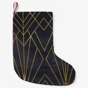 Art Deco Elegance: Geometric Glamour Small Christmas Stocking