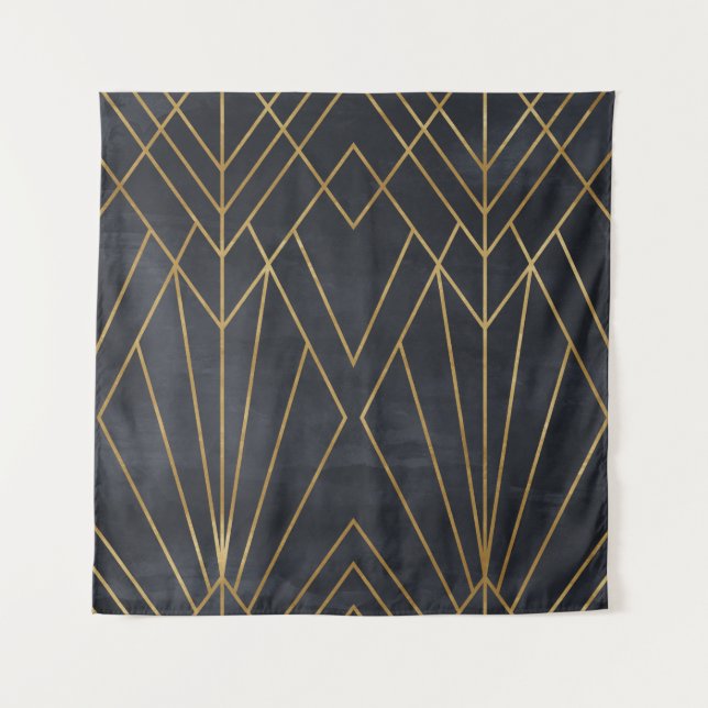 Art Deco Elegance: Geometric Glamour Tapestry (Front)