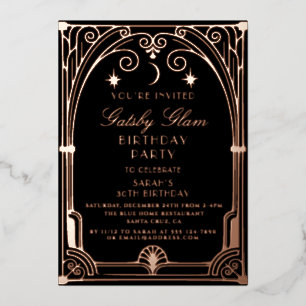 Art Deco Elegant Black Gold 20s Classic Birthday