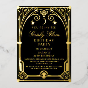 Art Deco Elegant Black Gold 20s Classic Birthday