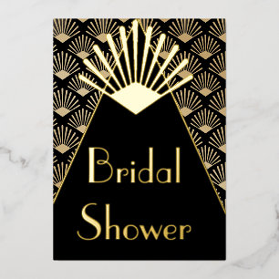Art Deco Elegant Black Gold Bridal Shower