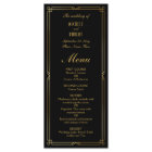 Art Deco Elegant Black Gold Frame Wedding Menu