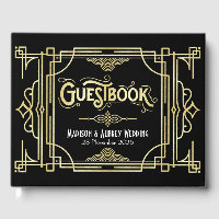 Art Deco Elegant Gold Black Gatsby 1920s Wedding