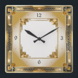 Art Deco Elegant Gold Square Wall Clock<br><div class="desc">Great clock design. You will love it like others. Be free to use this design for other product you like or to customise and add your text. Follow me for more. Thank you. Have a nice day.</div>