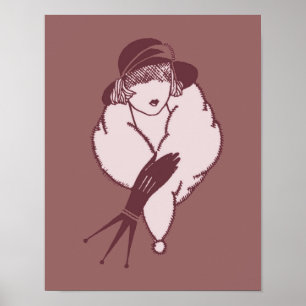 Art Deco Elegant Lady Poster