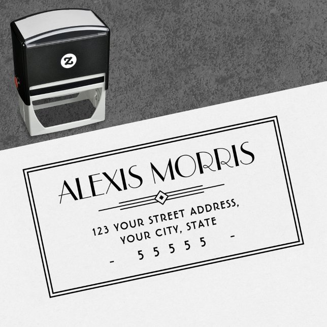 Art Deco elegant return address Self-inking Stamp (Creator Uploaded)