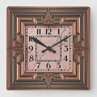 Art Deco Elegant Square Wall Clock