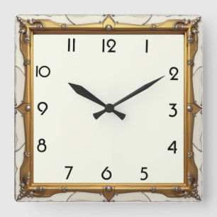 Art Deco Elegant Square Wall Clock