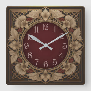 Art Deco elegant Square Wall Clock