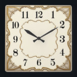 Art Deco Elegant Square Wall Clock<br><div class="desc">Great clock design. You will love it like others. Be free to use this design for other product you like or to customise and add yoru text. Follow me for more. Thank you. Have a nice day.</div>