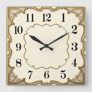 Art Deco Elegant Square Wall Clock
