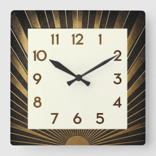 Art Deco Elegant Square Wall Clock