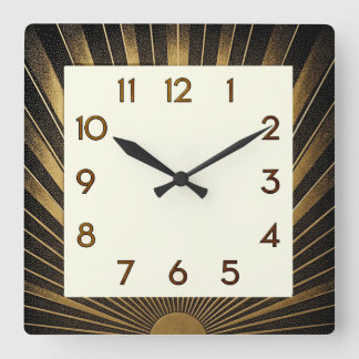 Art Deco Elegant Square Wall Clock