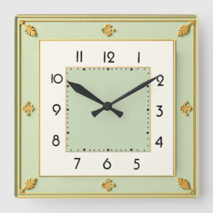 Art Deco Elegant Square Wall Clock