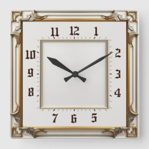 Art Deco Elegant Square Wall Clock
