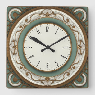 Art Deco Elegant Square Wall Clock