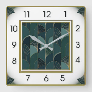 Art Deco Elegant Square Wall Clock