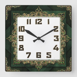 Art Deco Elegant Square Wall Clock