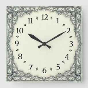 Art Deco Elegant Square Wall Clock