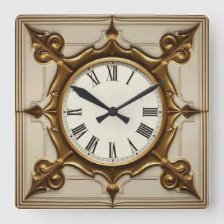 Art Deco Elegant Square Wall Clock