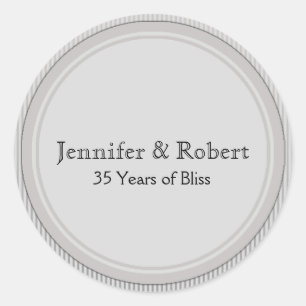 Art Deco Elegant Stripe Anniversary Classic Round Sticker