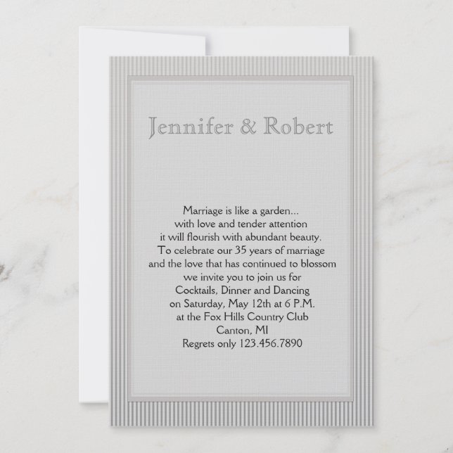 Art Deco Elegant Stripe Anniversary Invitation (Front)